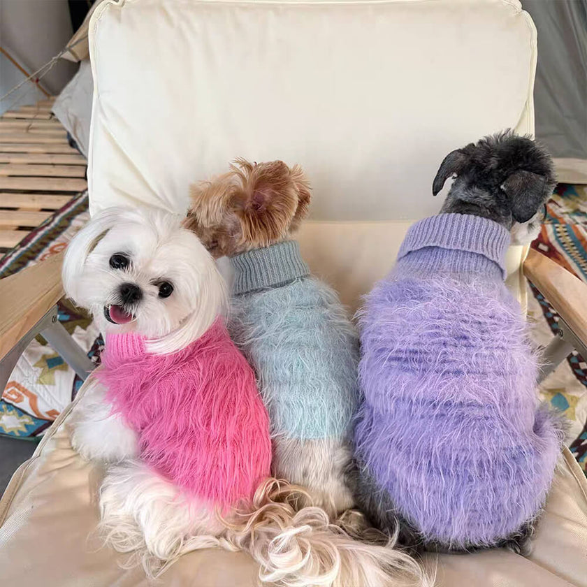 Fluffy Dog Turtleneck Sweater