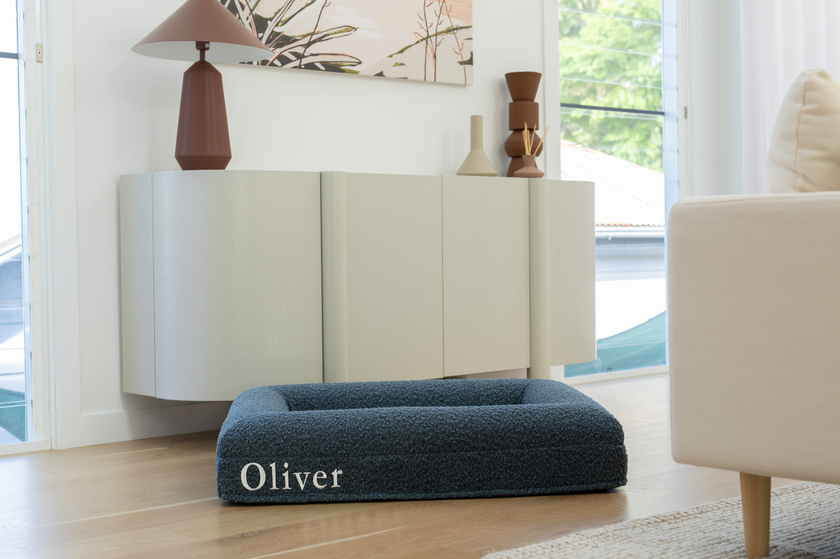 Boucle Luxury Pet Bed - Navy