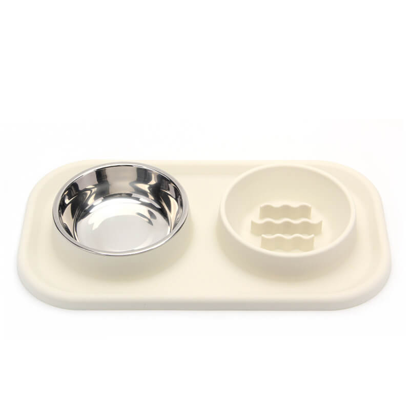 Dual Bowl Pet Slow Feeder