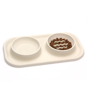 Dual Bowl Pet Slow Feeder