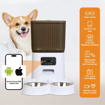 Auto Pet Feeder with Camera & Wi-Fi Control